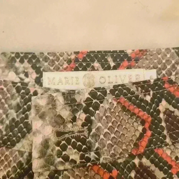 MARIE OLIVER snake print mini skirt size 4 - Picture 7 of 9